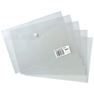 A5 Stud Wallets Clear Single Item - Document Wallets Folders Office Supplies