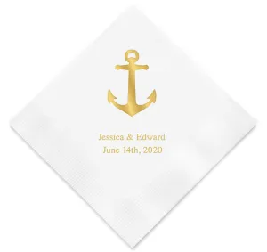 Anchor Personalized Wedding Napkins