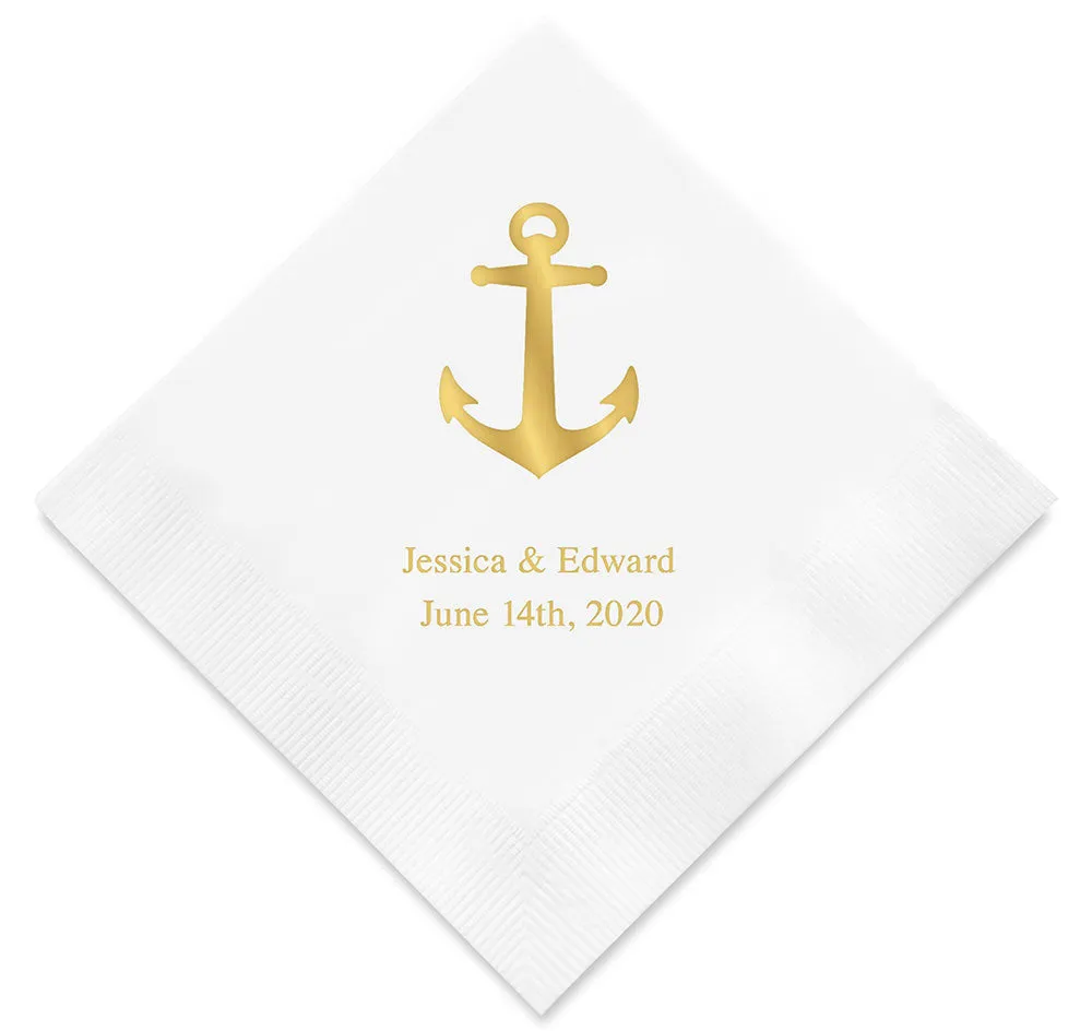 Anchor Personalized Wedding Napkins