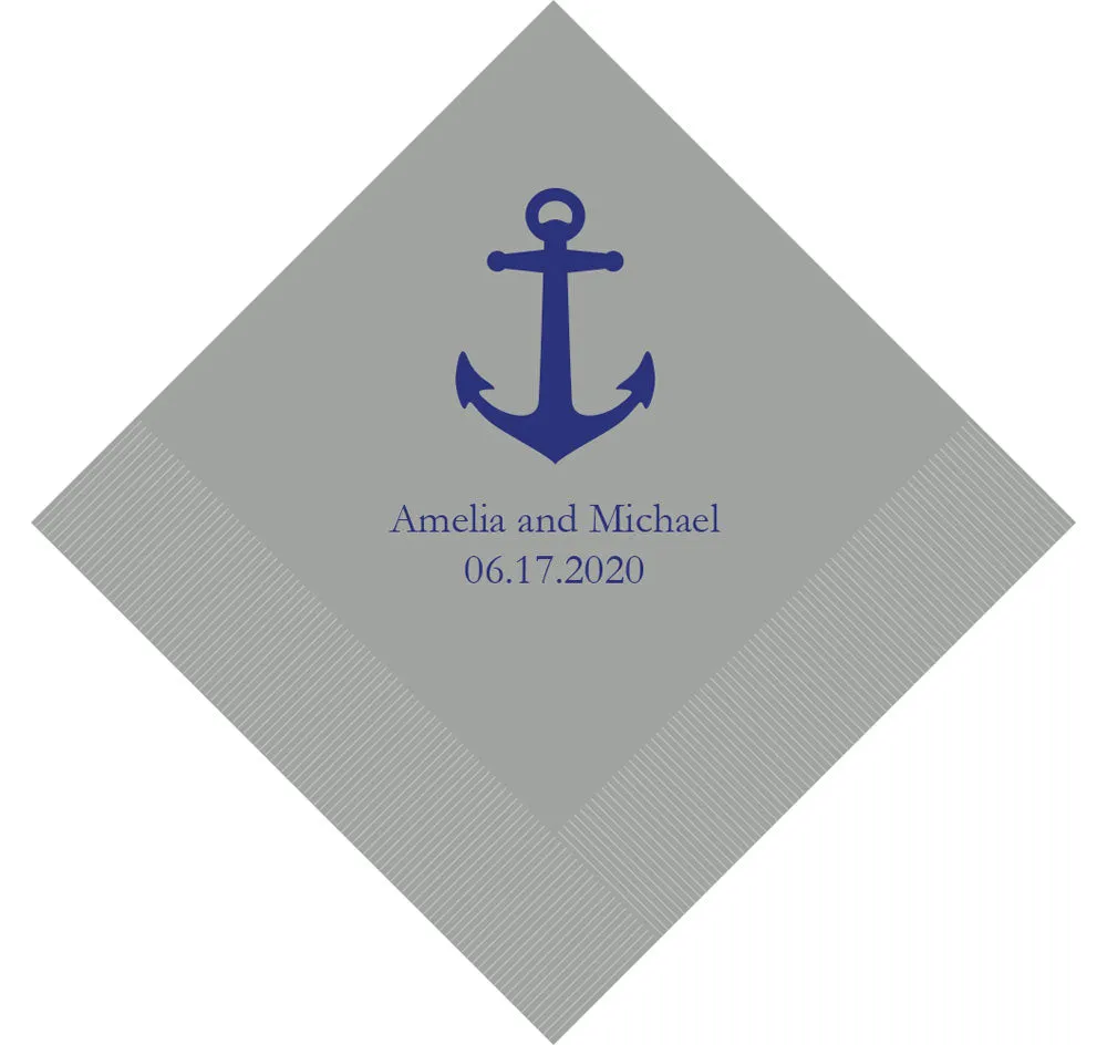 Anchor Personalized Wedding Napkins