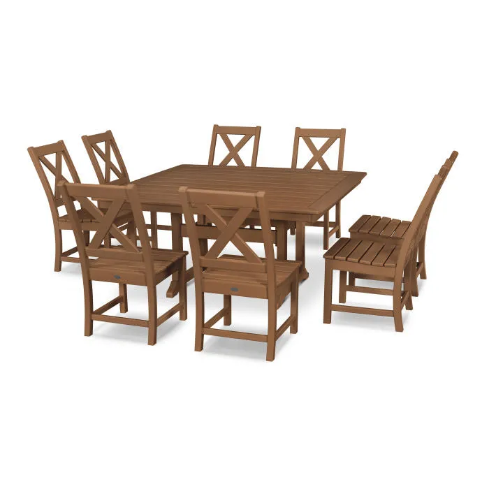 Braxton 9-Piece Nautical Trestle Dining Set