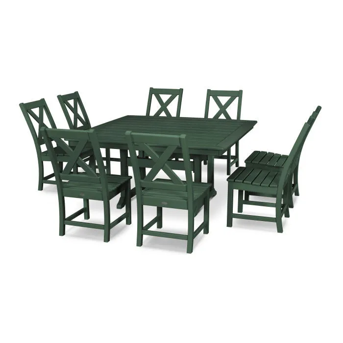 Braxton 9-Piece Nautical Trestle Dining Set