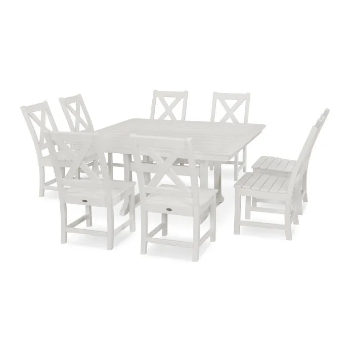 Braxton 9-Piece Nautical Trestle Dining Set