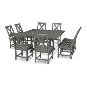 Braxton 9-Piece Nautical Trestle Dining Set