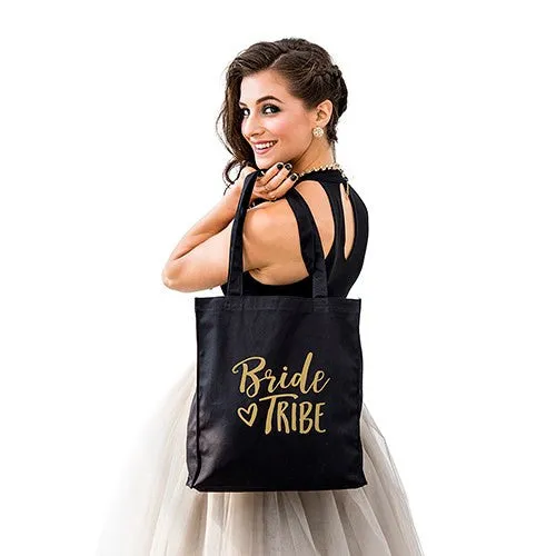 Bride Tribe Black and Gold Canvas Tote Bag