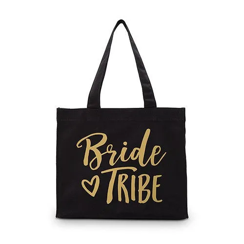 Bride Tribe Black and Gold Canvas Tote Bag