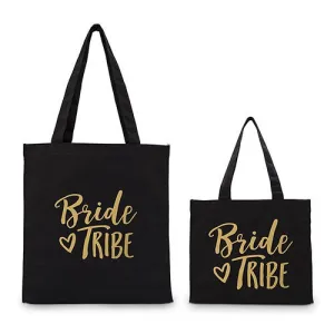 Bride Tribe Black and Gold Canvas Tote Bag