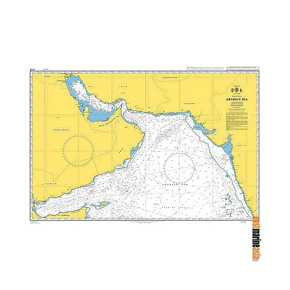 British Admiralty Nautical Chart #4705 Arabian Sea