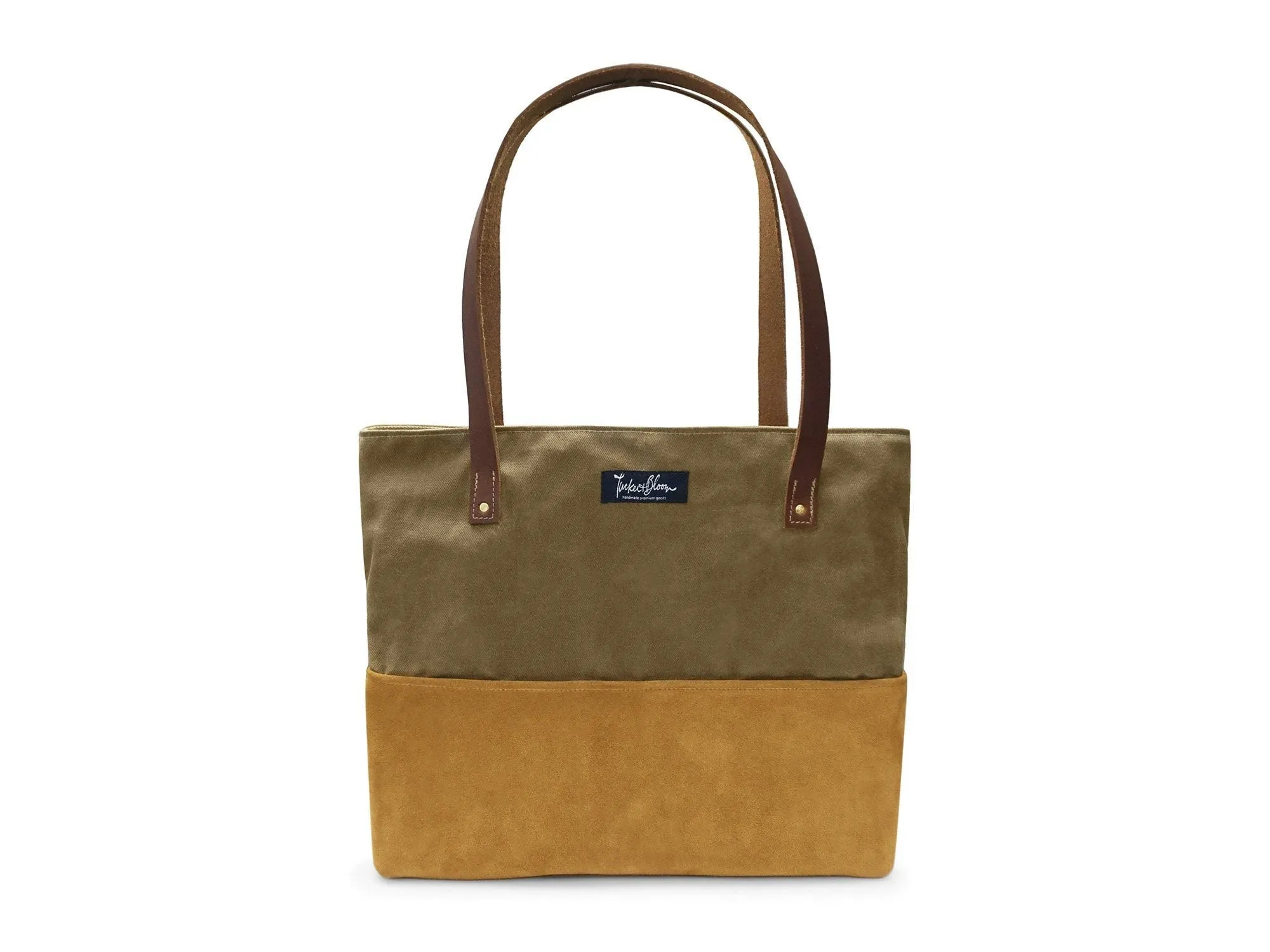 CANVAS AND SUEDE COBBLE HILL TOTE