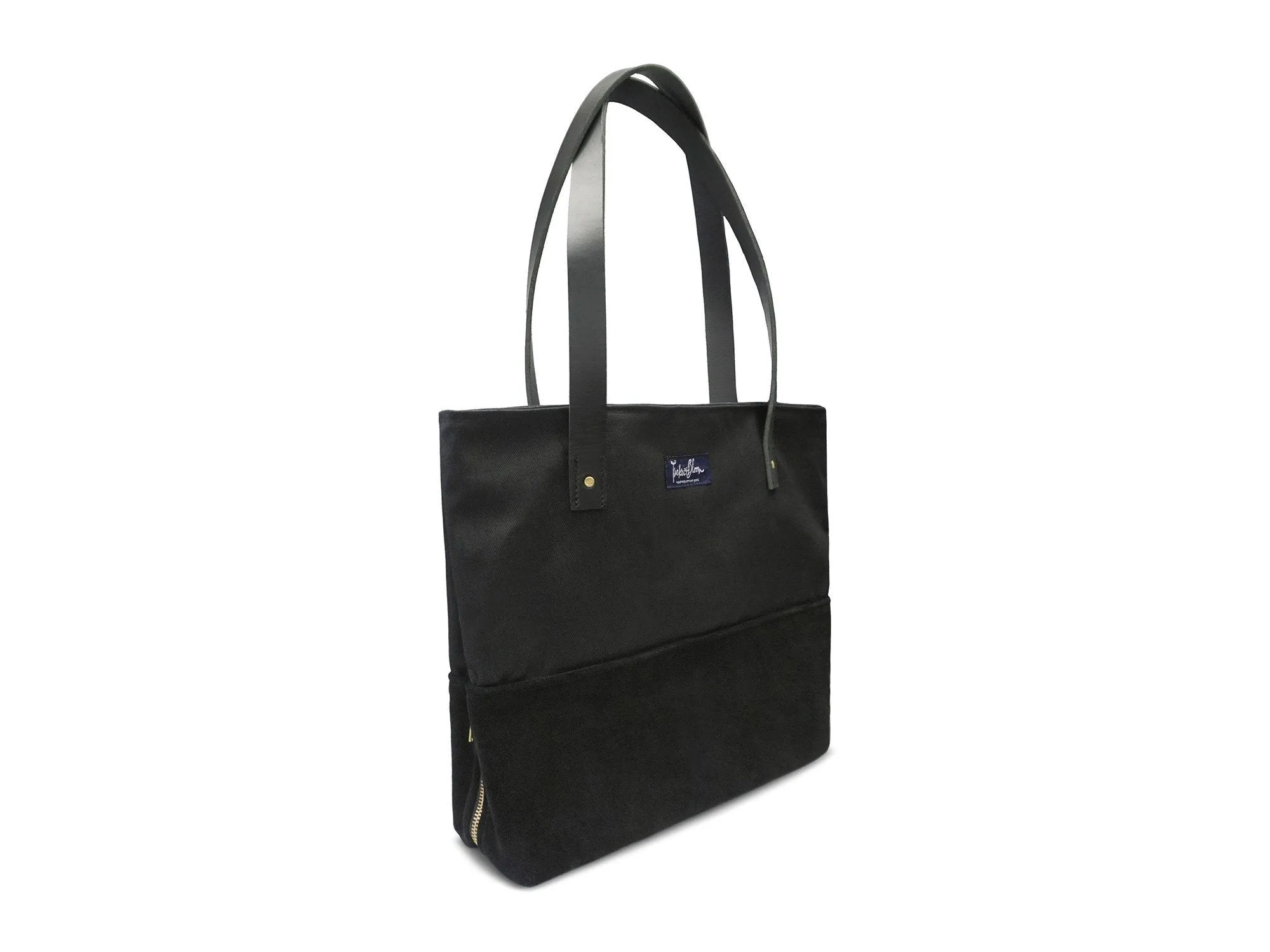 CANVAS AND SUEDE COBBLE HILL TOTE