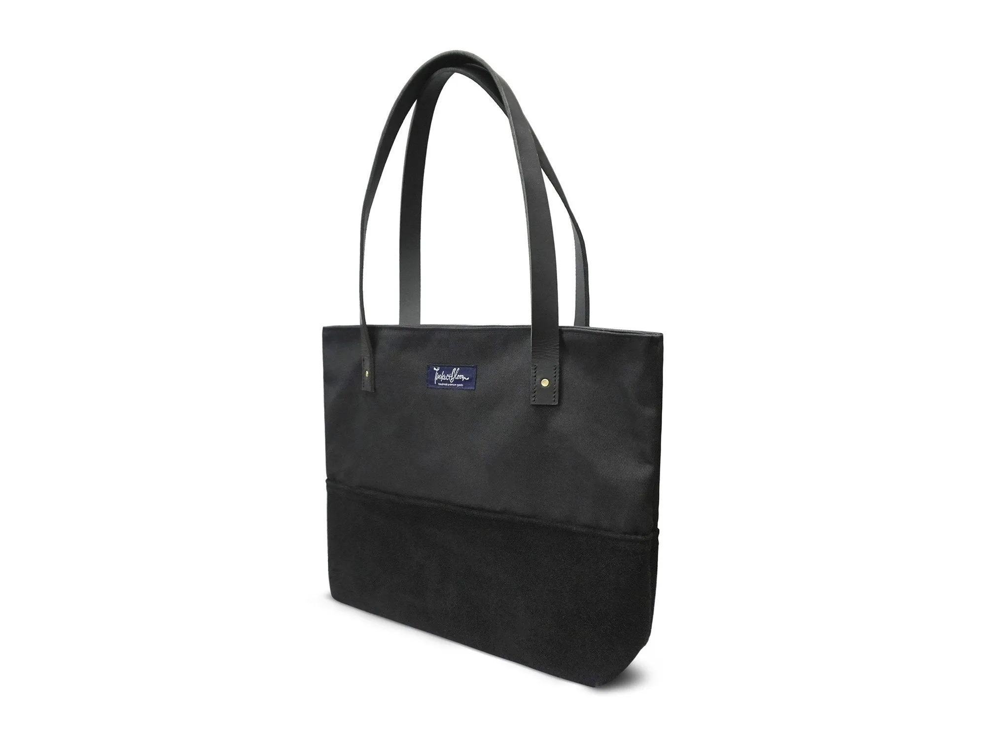 CANVAS AND SUEDE COBBLE HILL TOTE