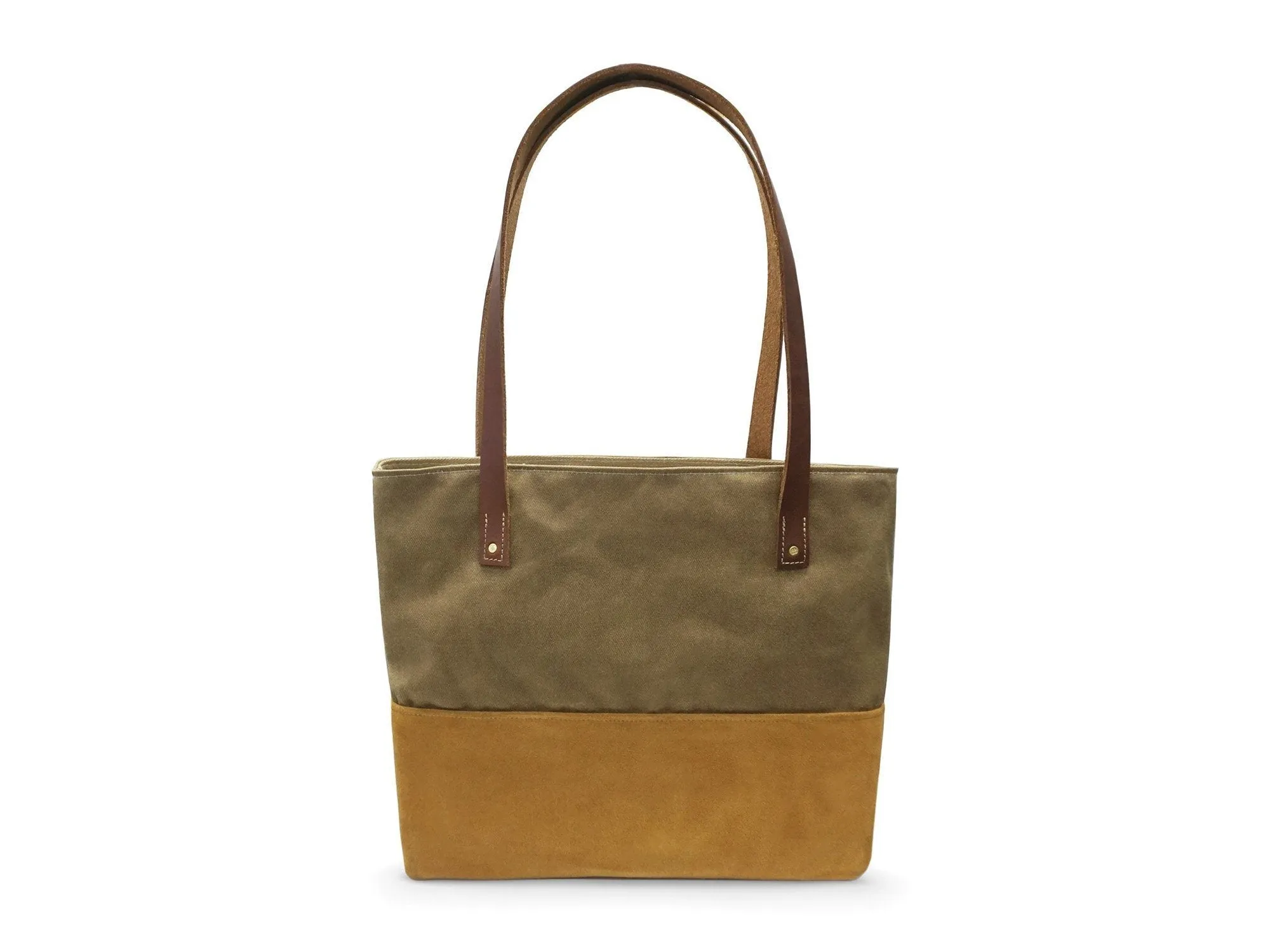 CANVAS AND SUEDE COBBLE HILL TOTE