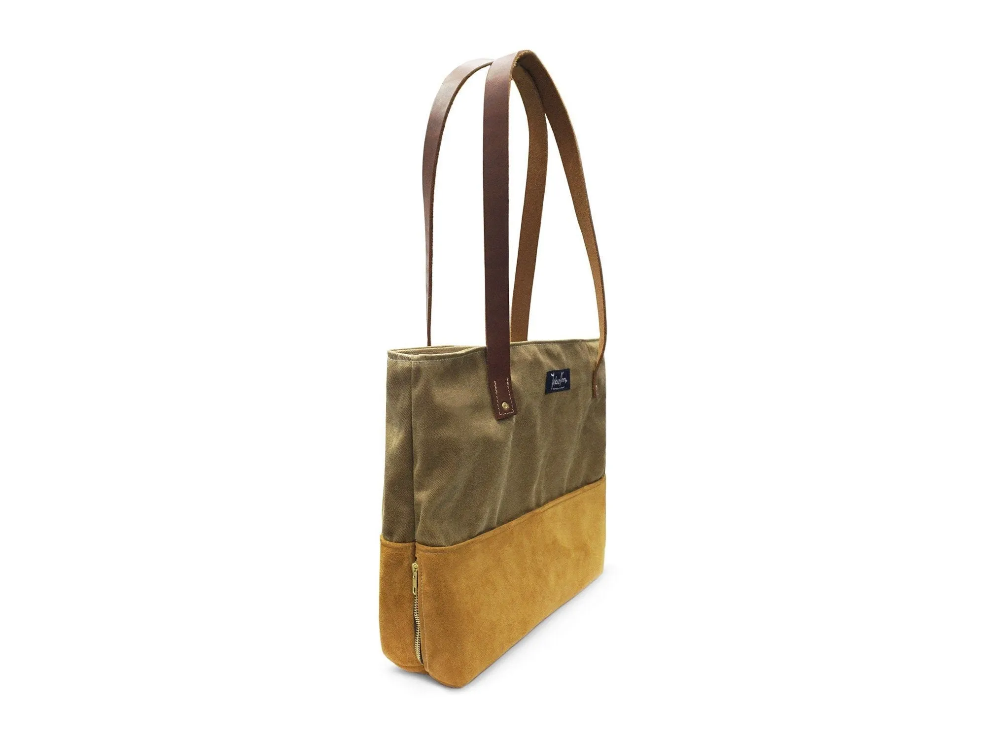 CANVAS AND SUEDE COBBLE HILL TOTE