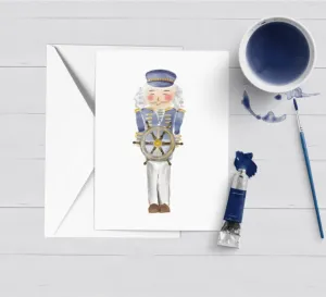 D Nutcracker Nautical Sailor Watercolor Christmas Card