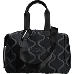 Dolce & Gabbana Black Neoprene Logo Sport Gym Duffel Shoulder Bag