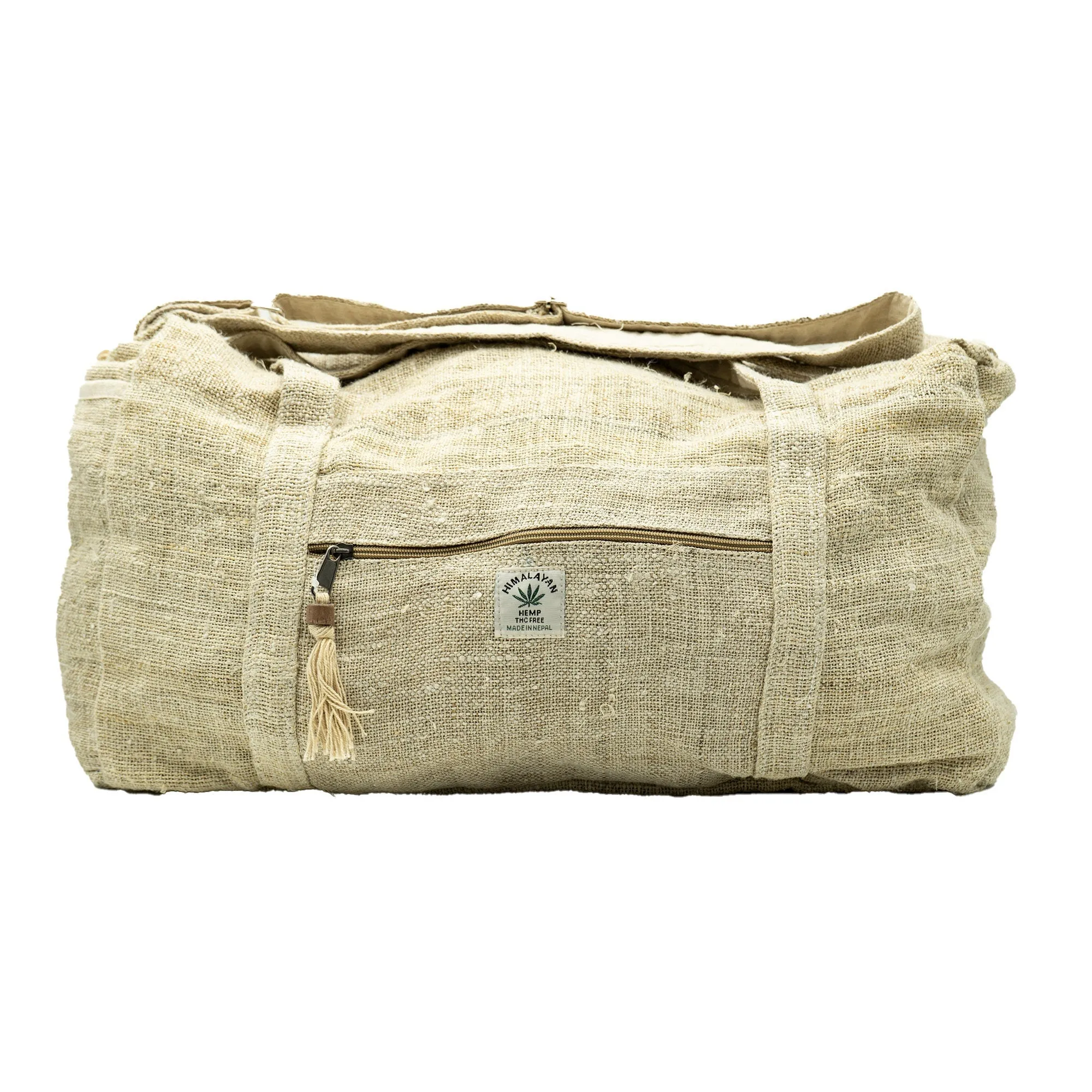 Eco-friendly Hemp Duffle Bags-Handmade Boho Hippie Satchel for Travel and Carrying Gear-Multipocket & Multipurpose Carryall Bag-Gift for Men