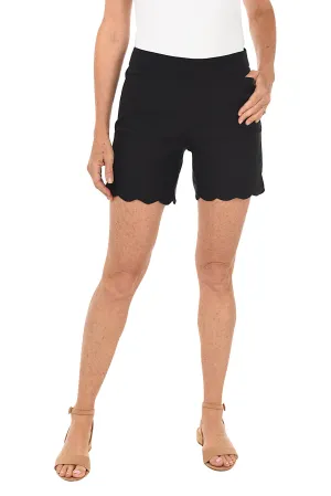 Essentials Color Pull-On Stretch Scallop Short