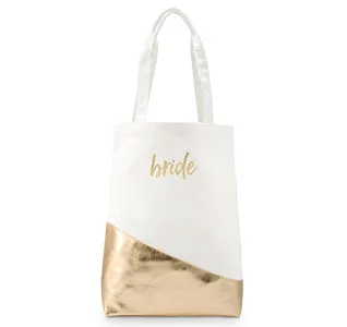 Gold Canvas Bridal Tote Bag