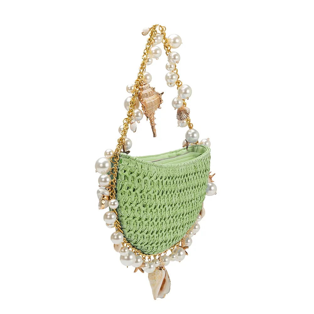 Isla Lime Small Straw Top Handle Bag - FINAL SALE