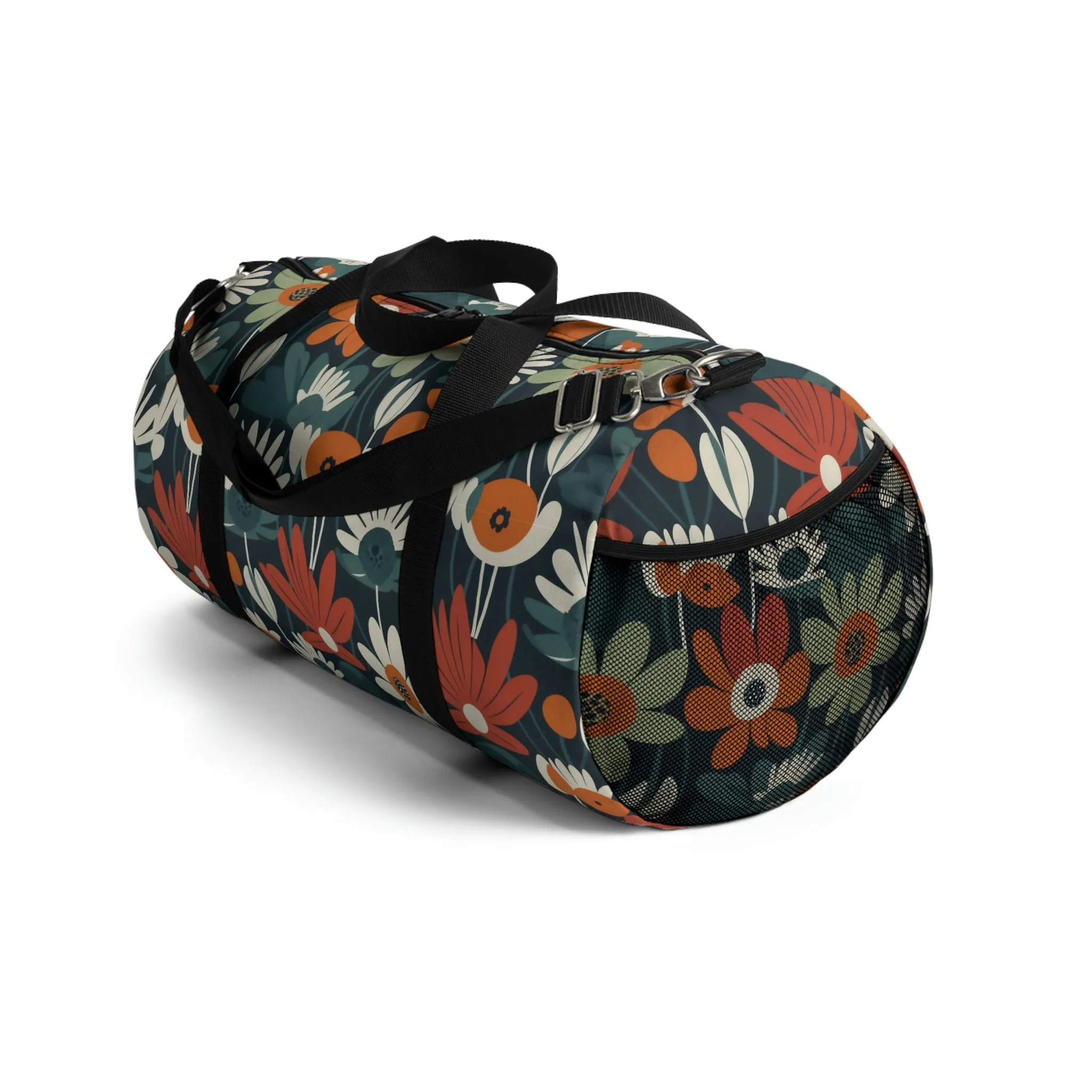 Mid-Century Modern Floral Duffel Bag - Take a trip back to the 60's with this hippy inspired fairycore duffle