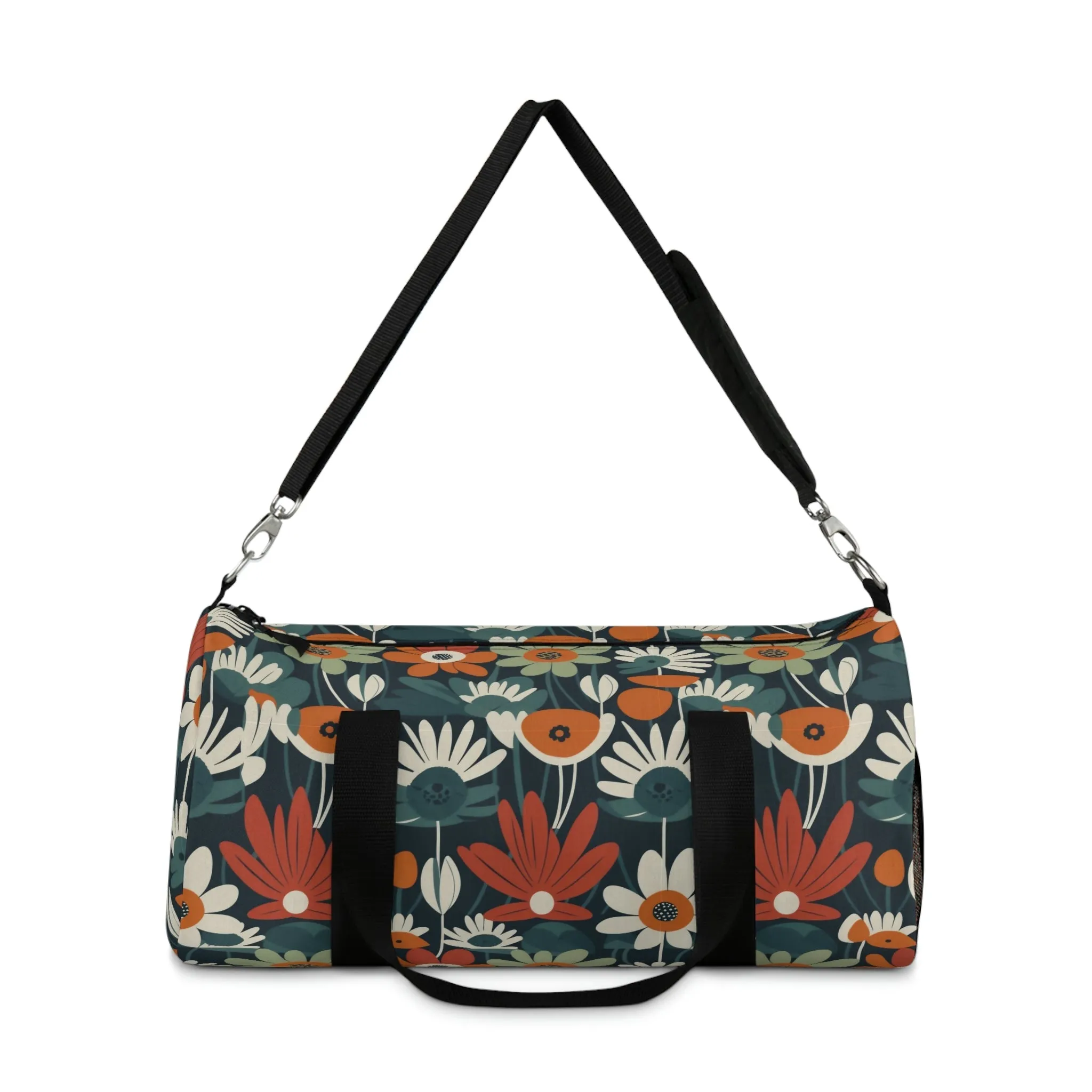 Mid-Century Modern Floral Duffel Bag - Take a trip back to the 60's with this hippy inspired fairycore duffle