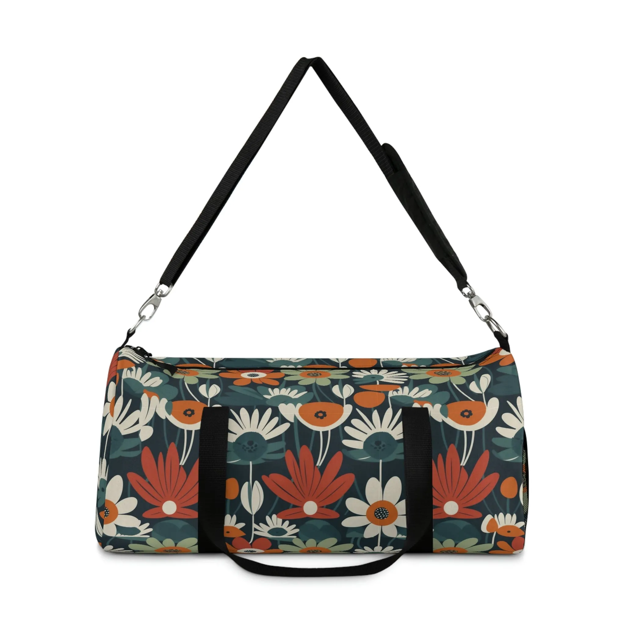 Mid-Century Modern Floral Duffel Bag - Take a trip back to the 60's with this hippy inspired fairycore duffle