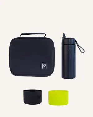 MontiiCo Medium Lunch Bag and Bottle Set - Midnight