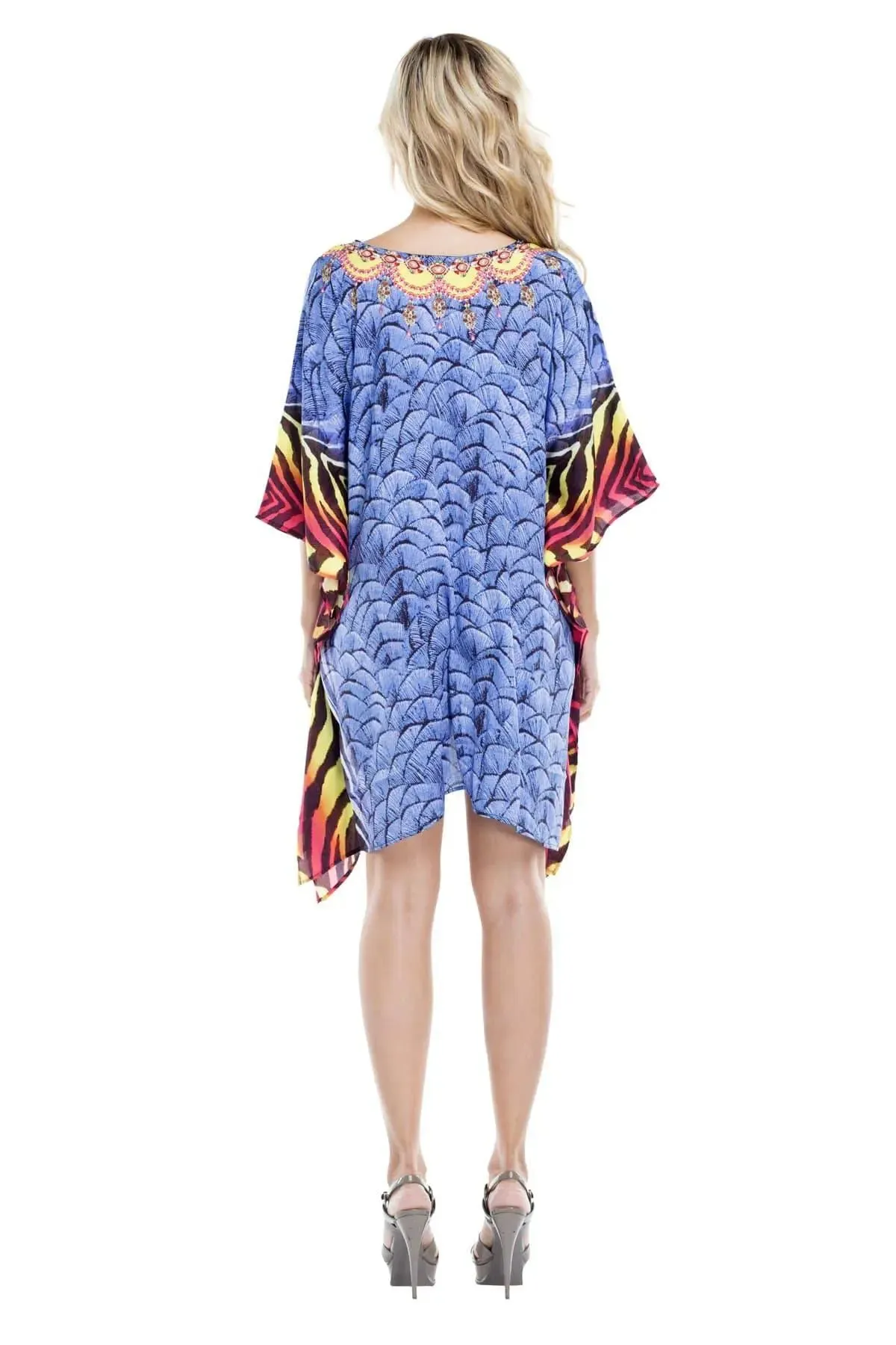 Multi Color Sheer Kaftan / Cover Up