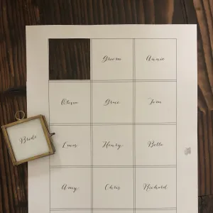 Printable Names for Tiny Brass Photo Frame Place Card