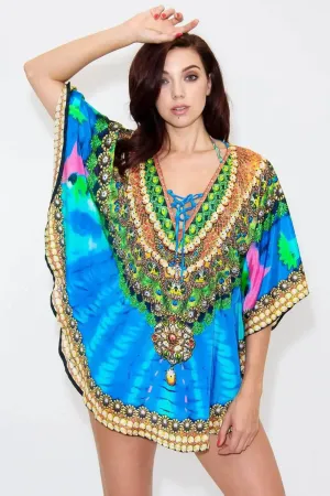 Relaxed Multi Color Short Balloon Kaftan