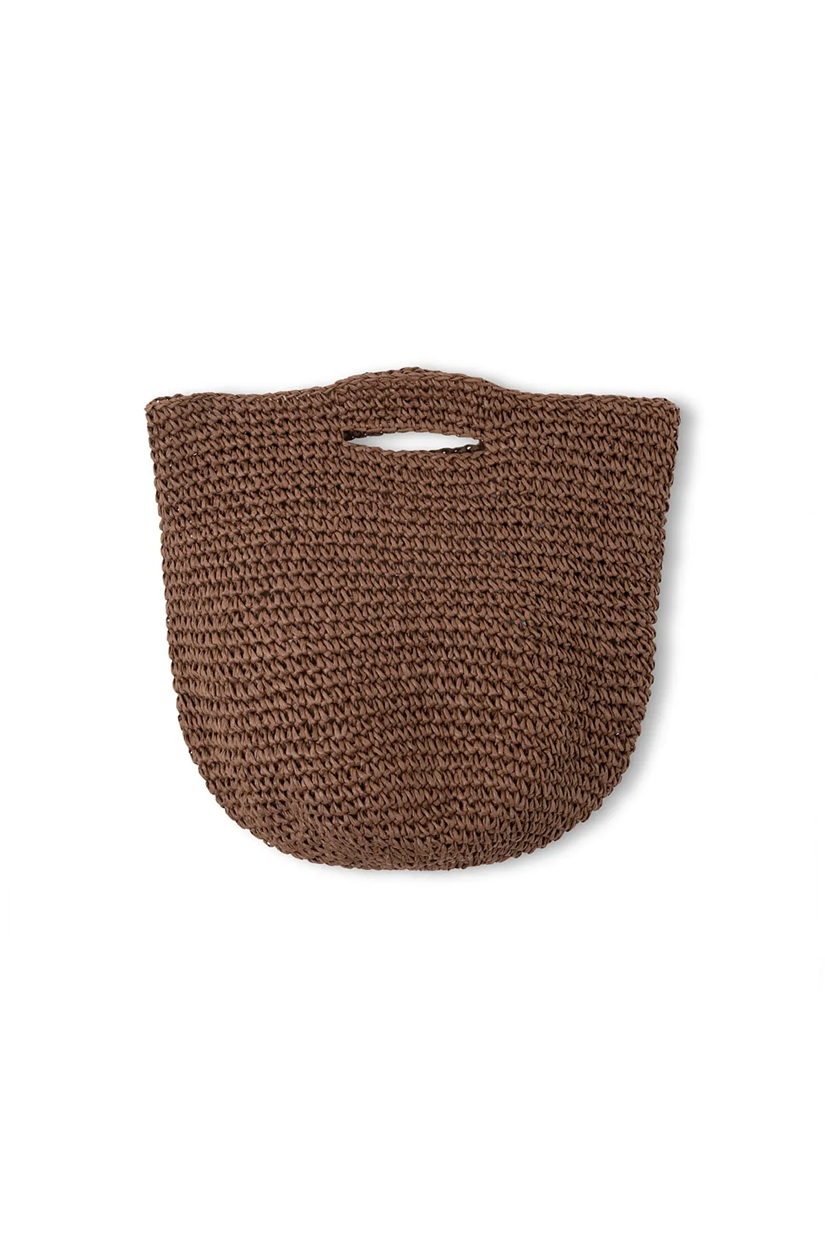 Round Straw Bag - Walnut