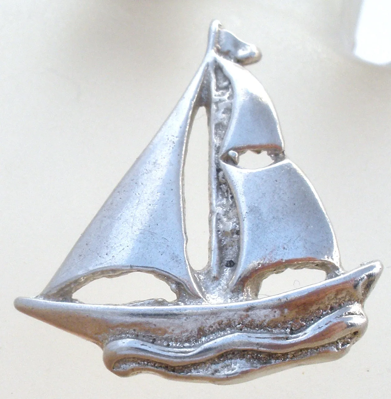 Sterling Silver Sailboat Pendant Vintage