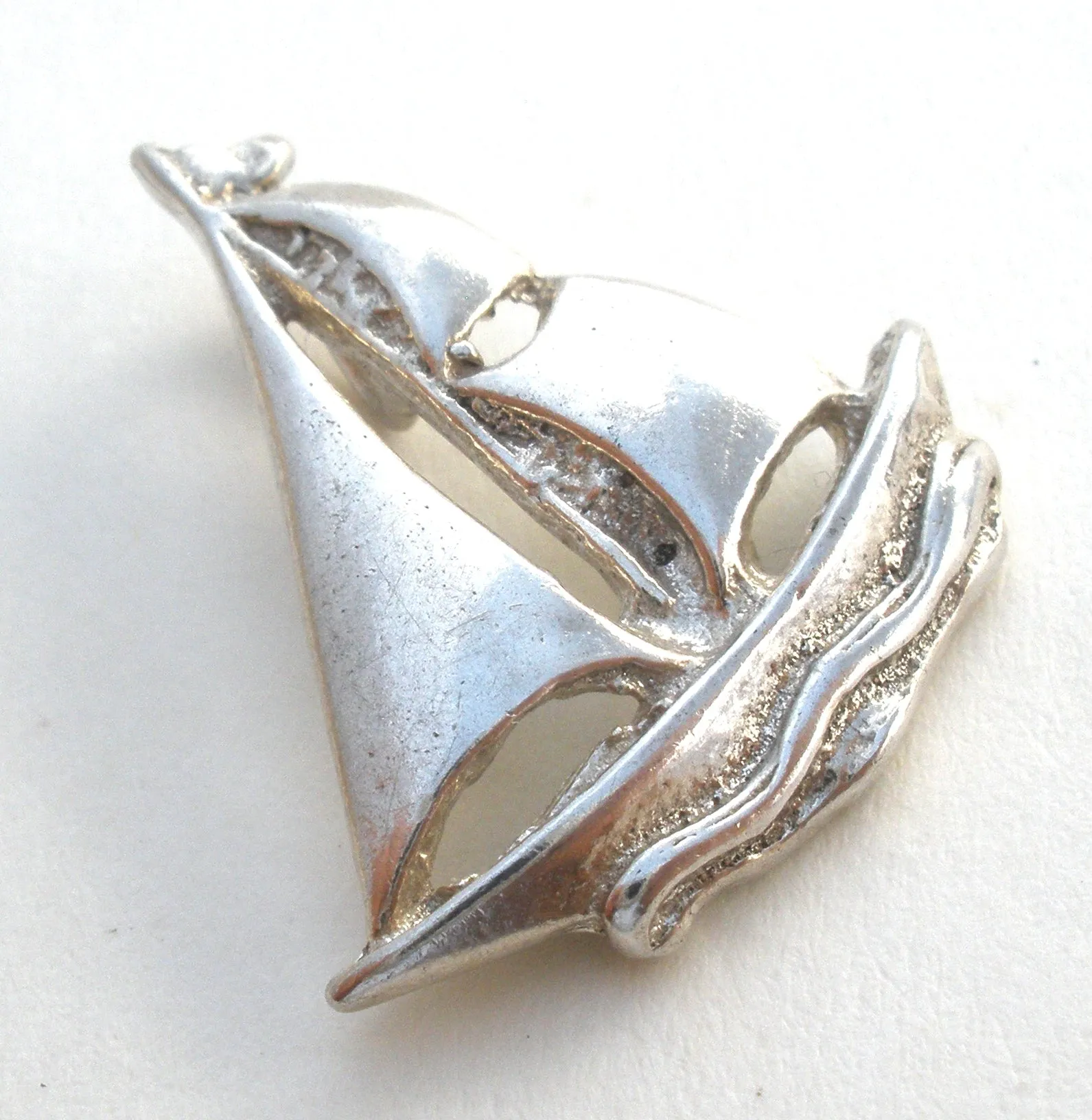 Sterling Silver Sailboat Pendant Vintage