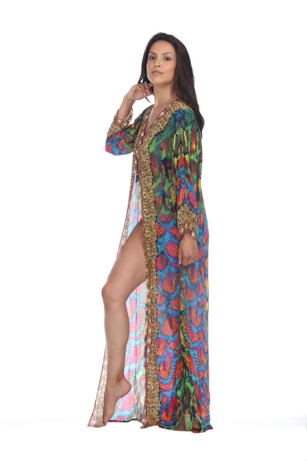 Wholesale Cover-Up Kimonos For Women In Multi-Color Made From Imported Polyester