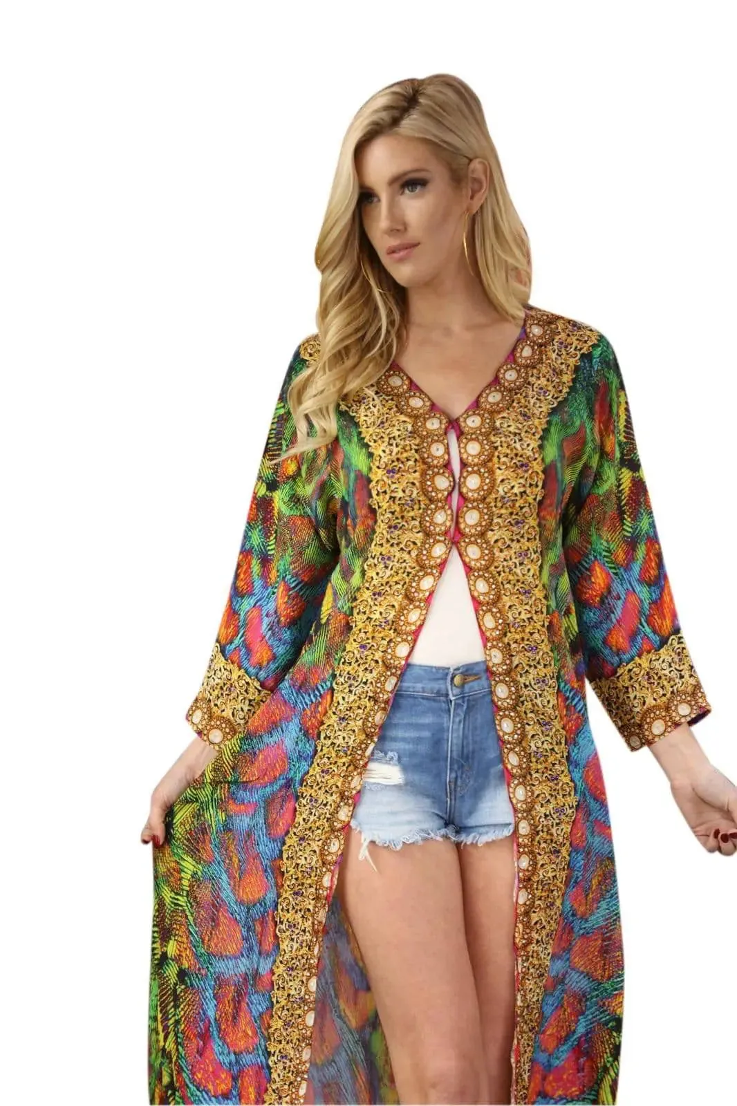 Wholesale Cover-Up Kimonos For Women In Multi-Color Made From Imported Polyester