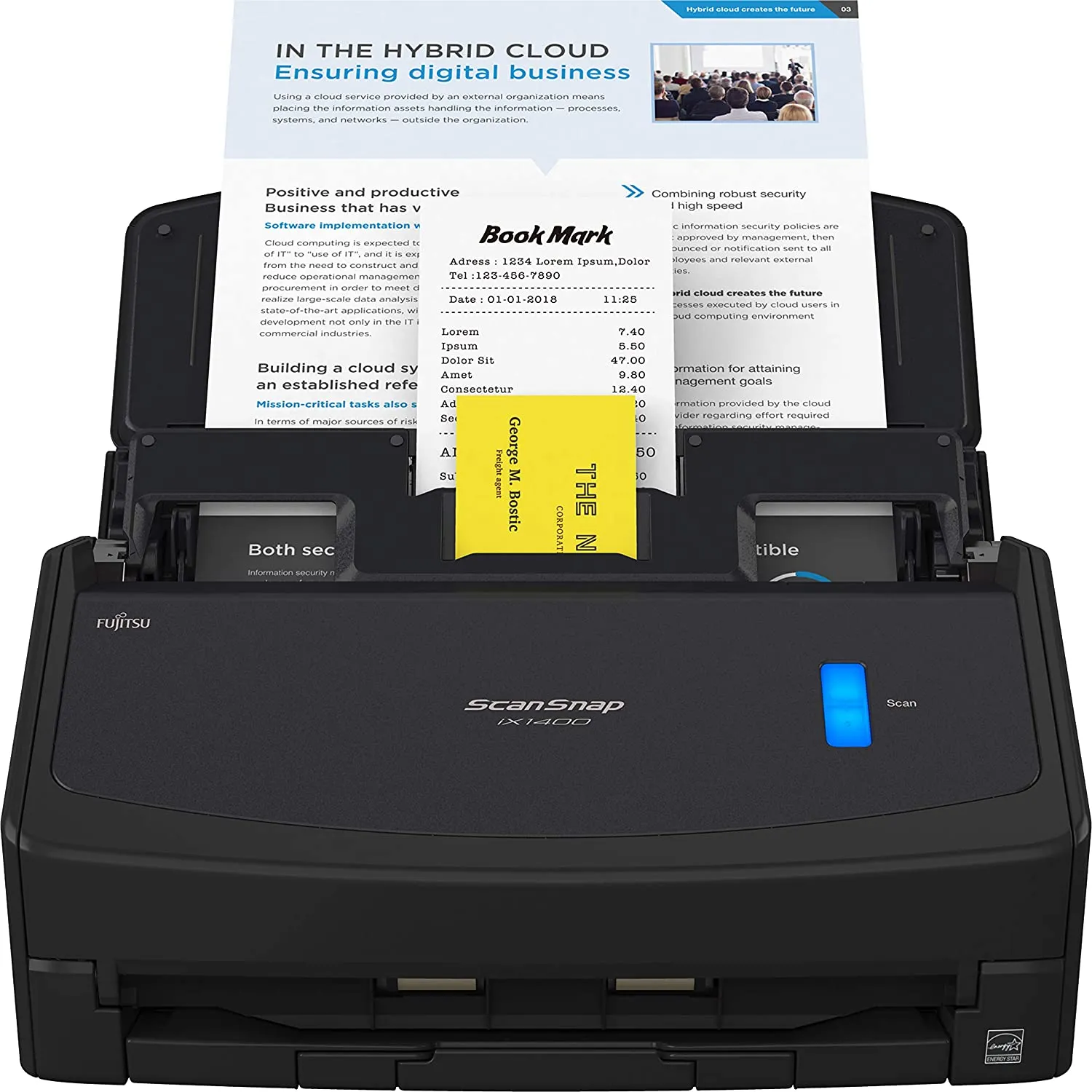 Wireless or USB High-Speed Cloud Enabled Document, Photo & Receipt Scanner with Large Touchscreen and Auto Document Feeder for Mac or PC